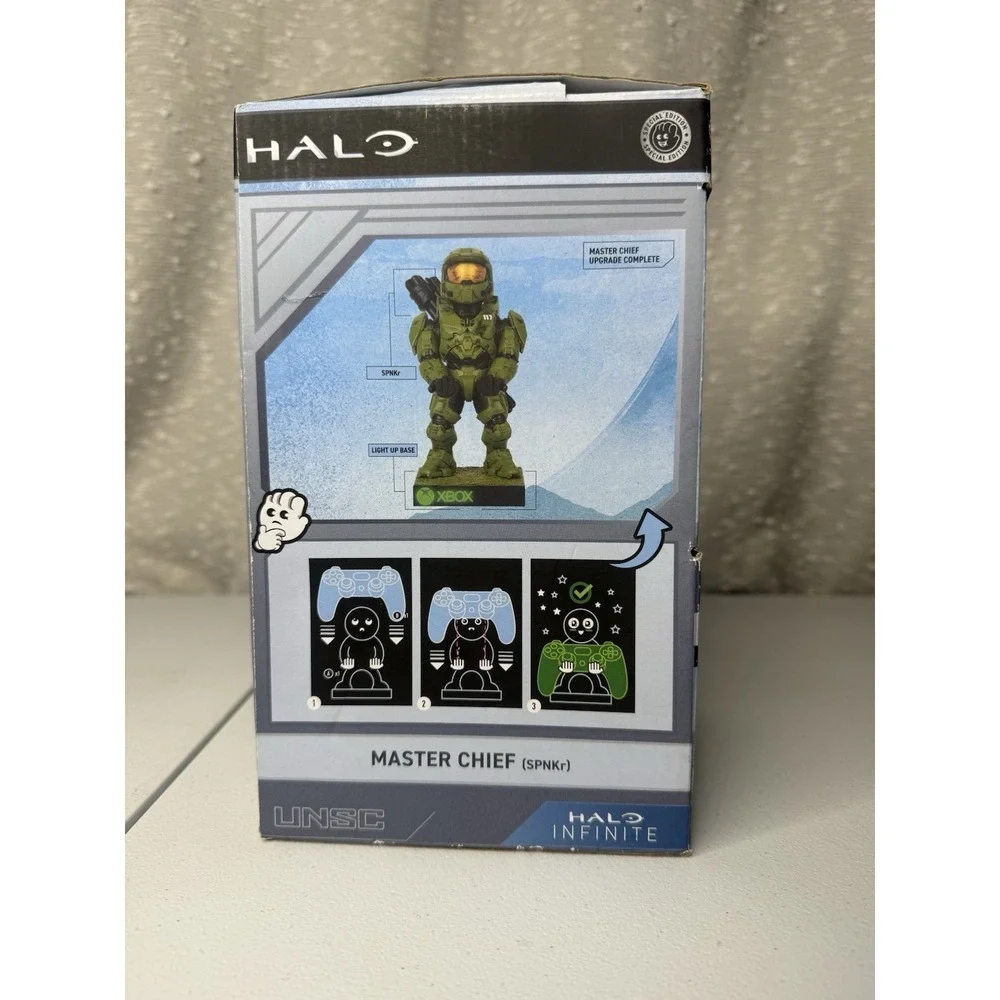 Halo Master Chief Controller Stand Cable Guys with Light Up Base Halo Infinite